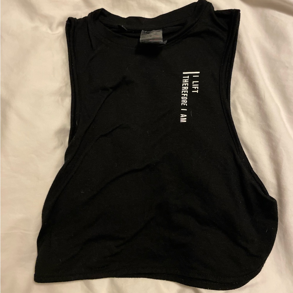 Women’s Gym Shark Black cropped tank - size small